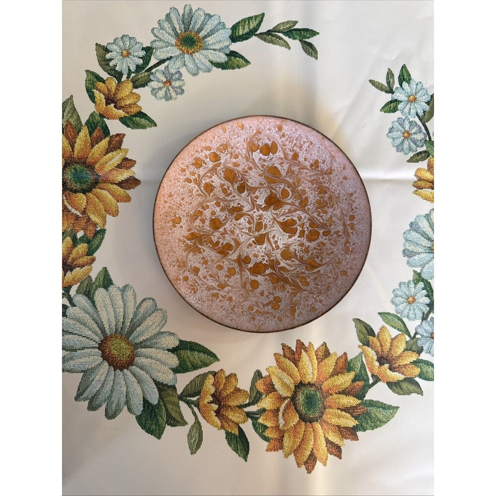Handmade & Signed Gold Accent 6" Enameled Plate from Hilly North Carolina, EUC
